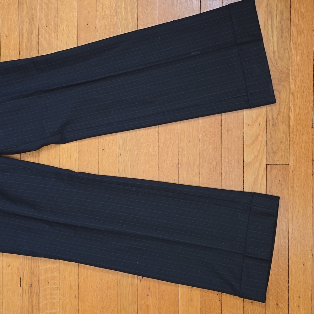 Ann Taylor, Margo, Pinstriped Wide Leg Trousers, Wool Blend, Black, EUC, 2 - Picture 10 of 12
